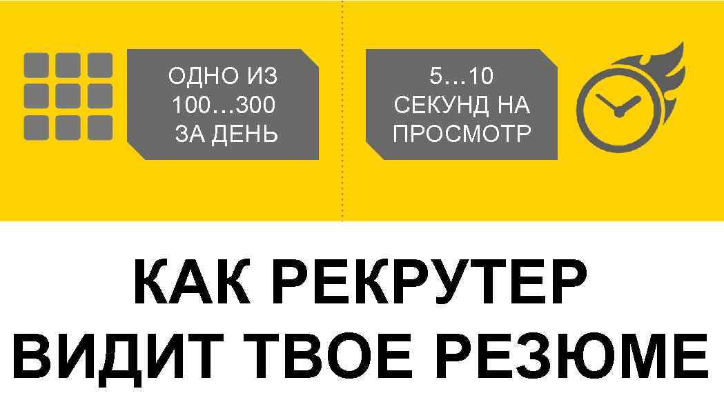 ОДНО ИЗ 100… 300 ЗА ДЕНЬ 5… 10 СЕКУНД НА ПРОСМОТР КАК РЕКРУТЕР ВИДИТ