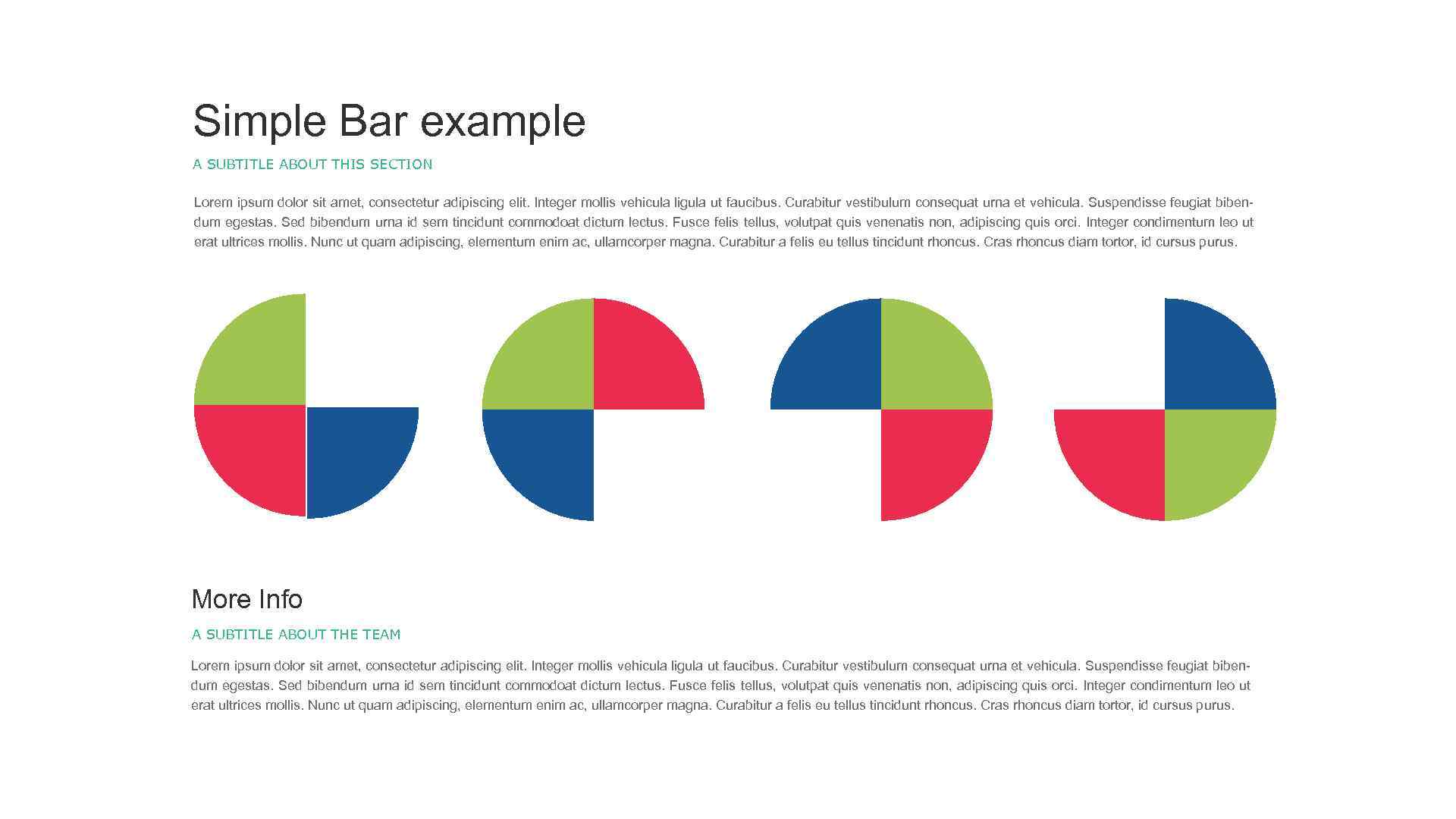 Simple Bar example A SUBTITLE ABOUT THIS SECTION Lorem ipsum dolor sit amet, consectetur