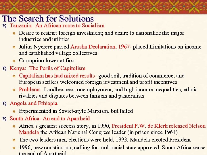 The Search for Solutions Ô Ô Tanzania: An African route to Socialism ] Desire