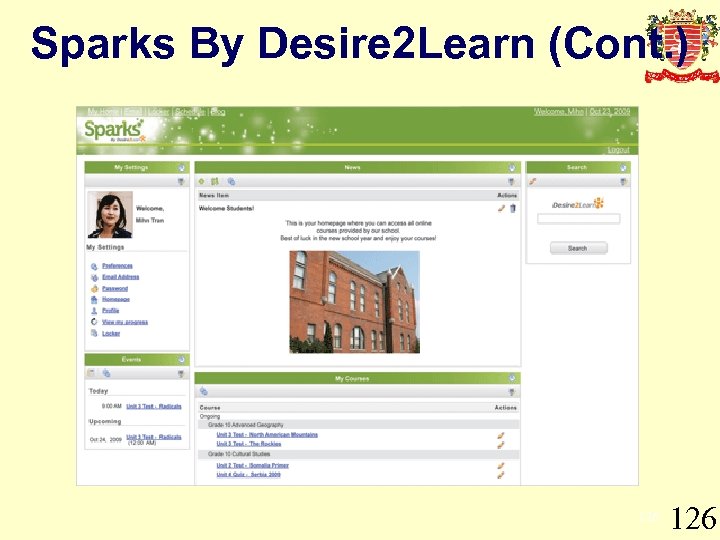 Sparks By Desire 2 Learn (Cont. ) 126 