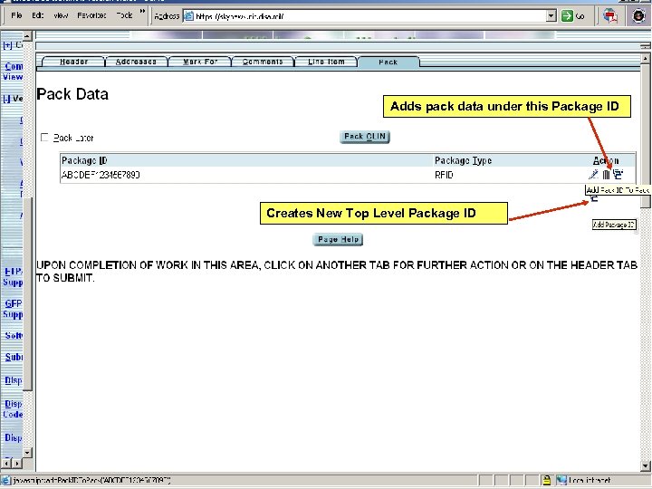 Adds pack data under this Package ID Creates New Top Level Package ID 46