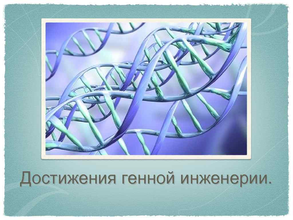 Генетика и генная инженерия презентация 8 класс технология