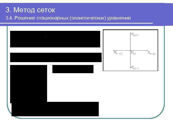 3. Метод сеток 3. 4. Решение стационарных (эллиптических) уравнений 