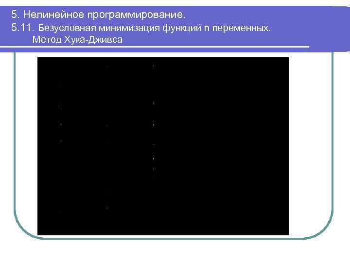 5. Нелинейное программирование. 5. 11. Безусловная минимизация функций n переменных. Метод Хука-Дживса 