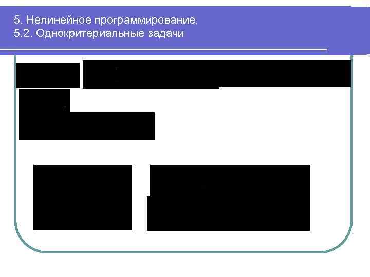 5. Нелинейное программирование. 5. 2. Однокритериальные задачи 