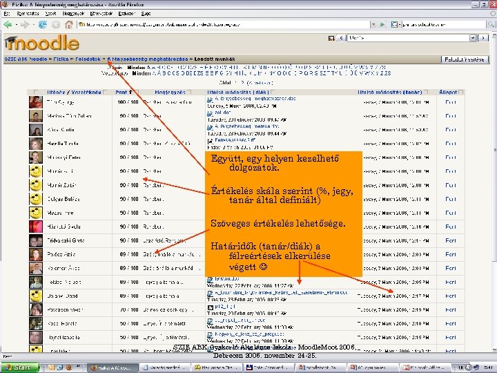 Együtt, egy helyen kezelhető dolgozatok. Értékelés skála szerint (%, jegy, tanár által definiált) Szöveges