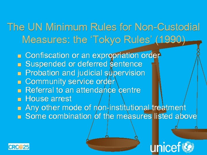 The UN Minimum Rules for Non-Custodial Measures: the ‘Tokyo Rules’ (1990) n n n