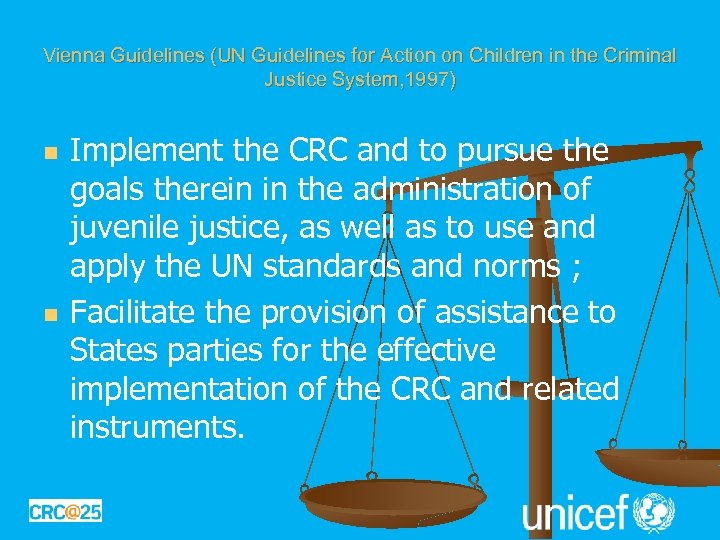 Vienna Guidelines (UN Guidelines for Action on Children in the Criminal Justice System, 1997)