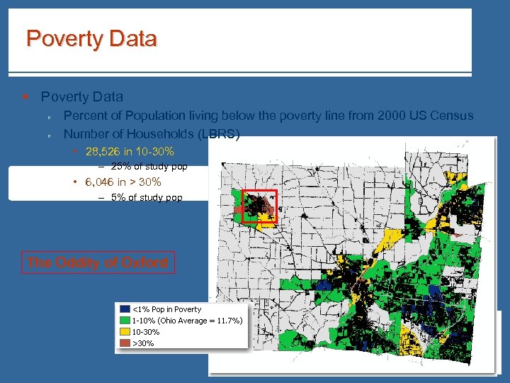 Poverty Data § Poverty Data Percent of Population living below the poverty line from