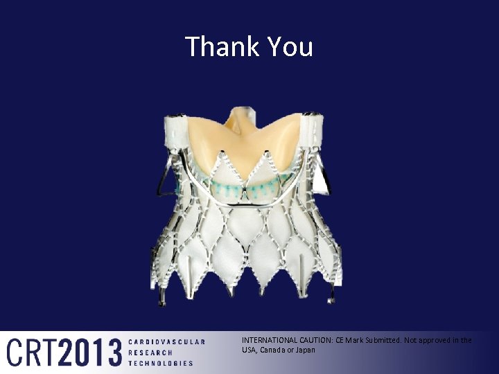 Thank You INTERNATIONAL CAUTION: CE Mark Submitted. Not approved in the USA, Canada or