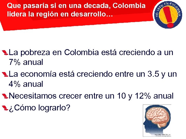 Que pasaría si en una decada, Colombia lidera la región en desarrollo… La pobreza