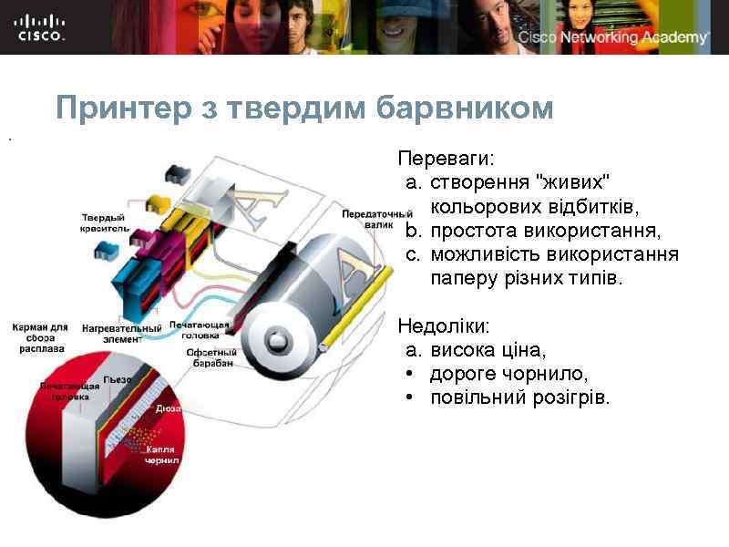 Принтер з твердим барвником Переваги: a. створення 