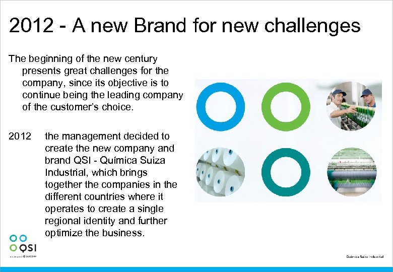 2012 - A new Brand for new challenges The beginning of the new century
