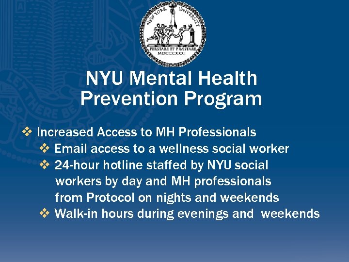 Six Model UniversityBased Mental Health Programs What Will