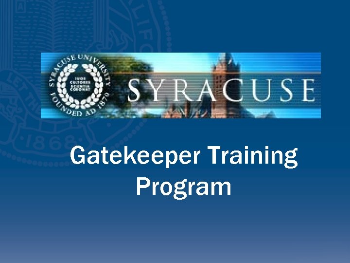 Gatekeeper Training Program 