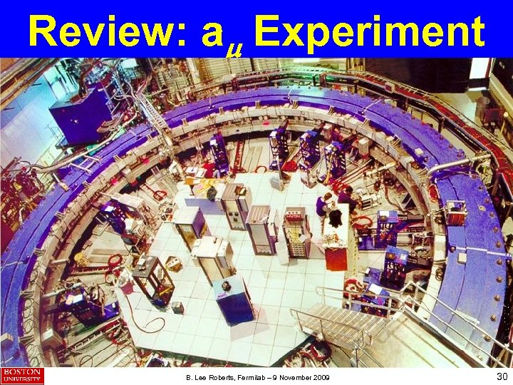 Review: am Experiment B. Lee Roberts, Fermilab – 9 November 2009 30 