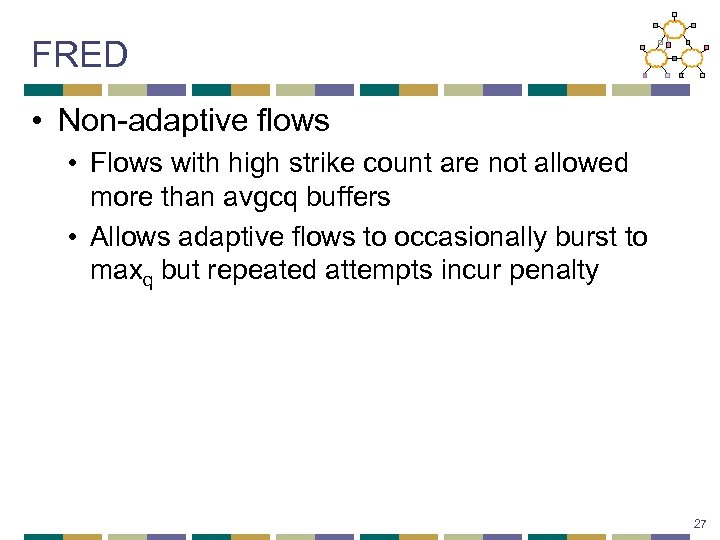 FRED • Non-adaptive flows • Flows with high strike count are not allowed more