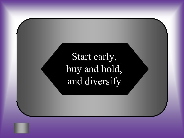 Start early, buy and hold, and diversify 