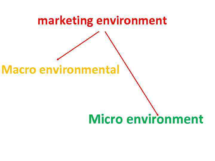 marketing environment Macro environmental Micro environment 