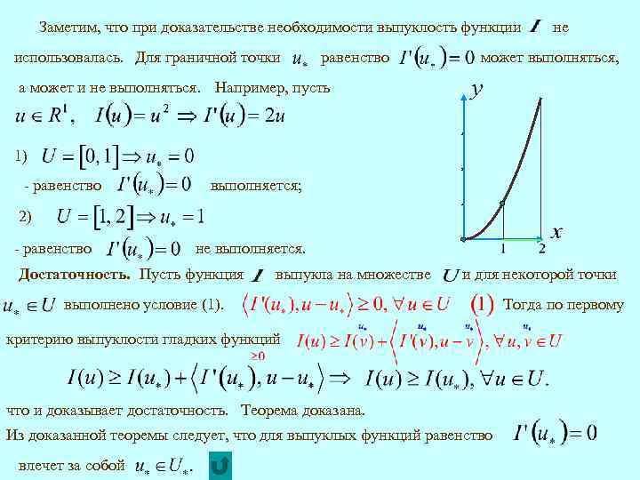 Достаточные условия выпуклости вогнутости графика функции