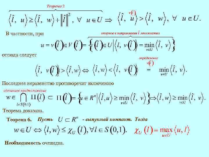 В частности, при отсюда следует Последнее неравенство противоречит включению Теорема доказана. Теорема 6. Пусть