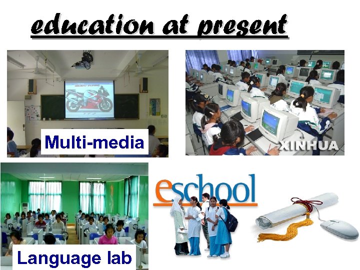 education at present Multi-media Language lab 