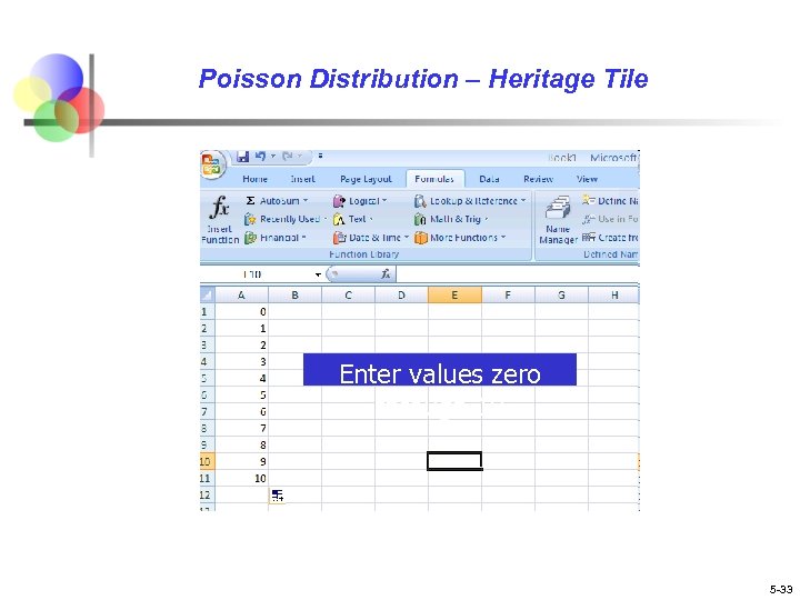 Poisson Distribution – Heritage Tile Enter values zero through 10 5 -33 