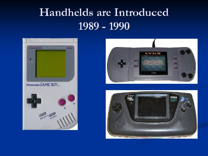 Handhelds are Introduced 1989 - 1990 