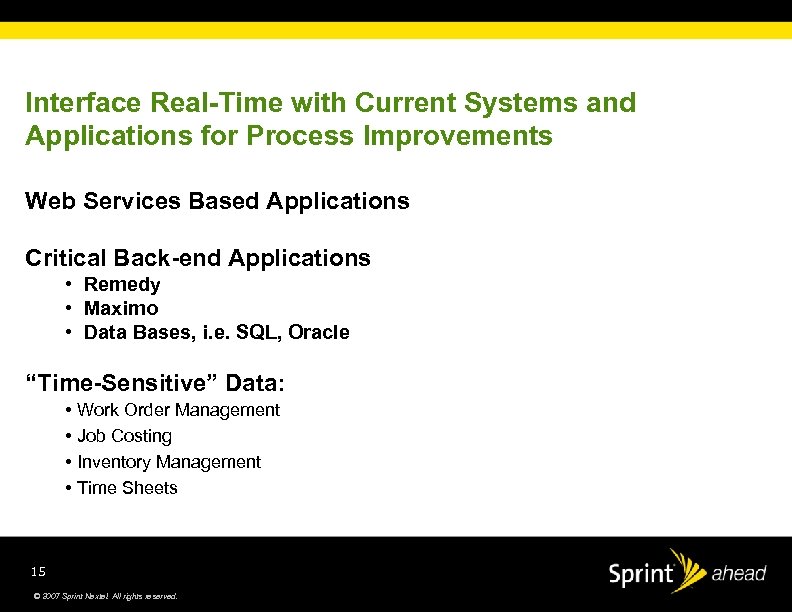 Interface Real-Time with Current Systems and Applications for Process Improvements Web Services Based Applications