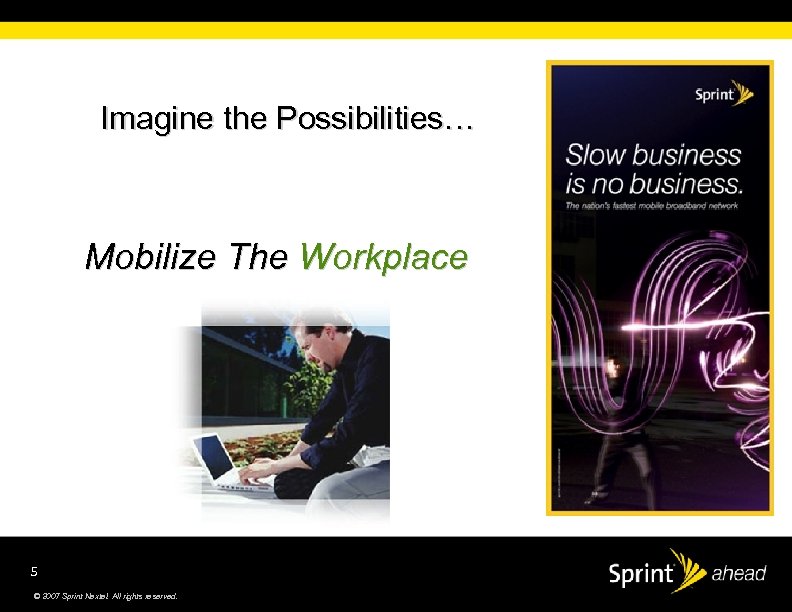 Imagine the Possibilities… Mobilize The Workplace 5 © 2007 Sprint Nextel. All rights reserved.