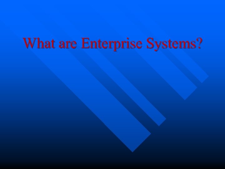 What are Enterprise Systems? 