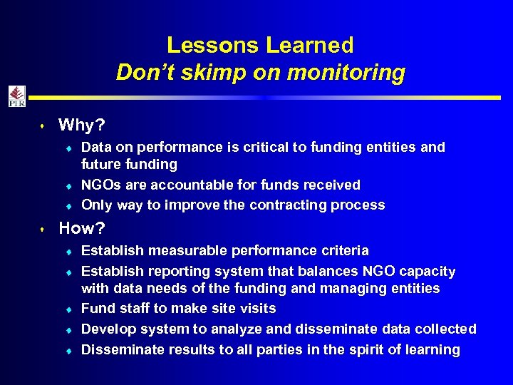 Lessons Learned Don’t skimp on monitoring s Why? ¨ ¨ ¨ s Data on