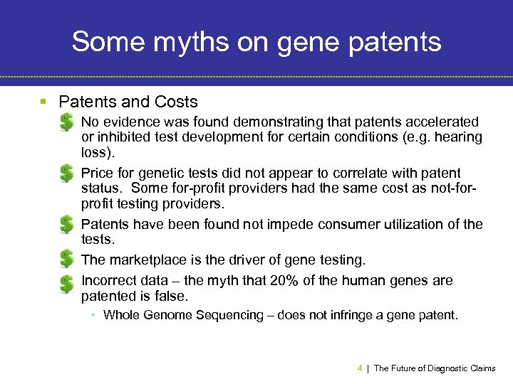 Some myths on gene patents § Patents and Costs – No evidence was found