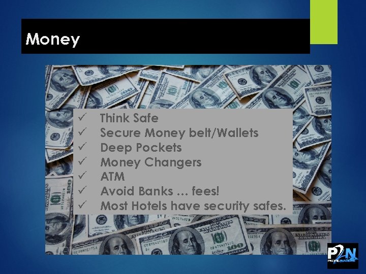 Money ü ü ü ü Think Safe Secure Money belt/Wallets Deep Pockets Money Changers