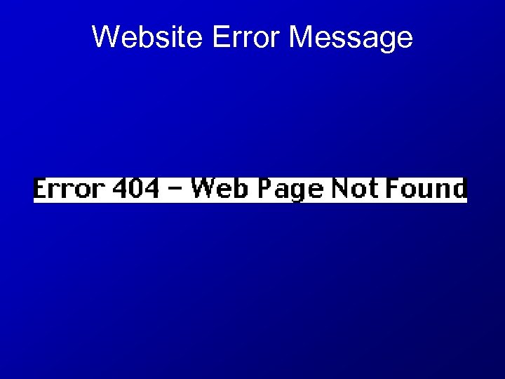 Website Error Message 