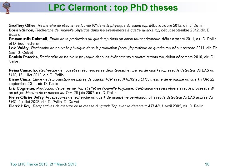 LPC Clermont : top Ph. D theses Geoffrey Gilles, Recherche de résonance lourde W'