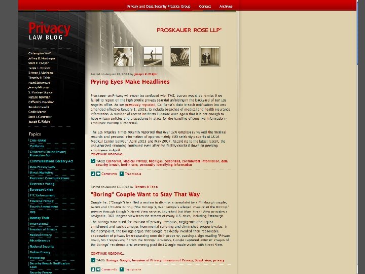 http: //privacylaw. proskauer. com/ 