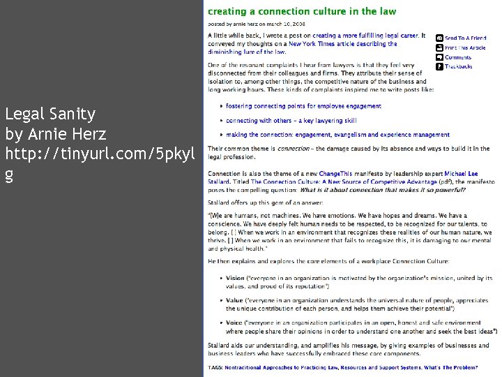 Legal Sanity by Arnie Herz http: //tinyurl. com/5 pkyl g Legal 