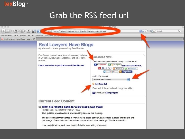 lex. Blog TM Grab the RSS feed url 