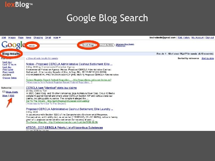lex. Blog TM Google Blog Search 