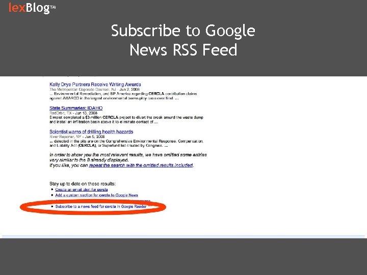 lex. Blog TM Subscribe to Google News RSS Feed 
