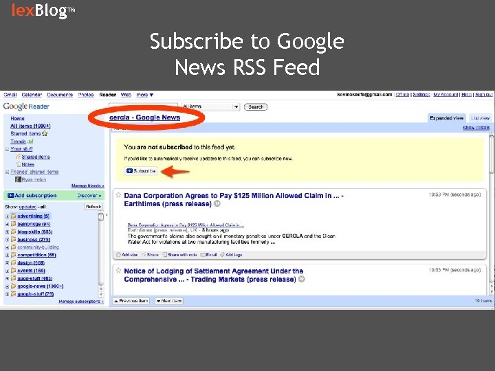 lex. Blog TM Subscribe to Google News RSS Feed 