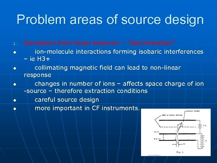 Problem areas of source design 1. u u u Deviations from linear behavior –