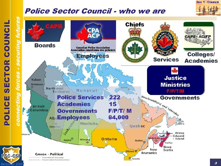 Sec 1 - Council connecting forces - securing futures POLICE SECTOR COUNCIL Police Sector