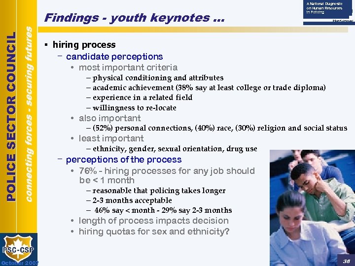 connecting forces - securing futures POLICE SECTOR COUNCIL Findings - youth keynotes … A