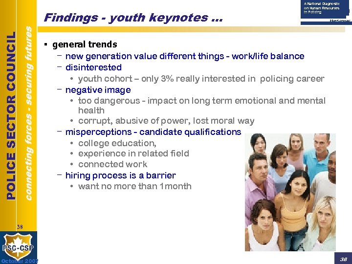 connecting forces - securing futures POLICE SECTOR COUNCIL Findings - youth keynotes … A