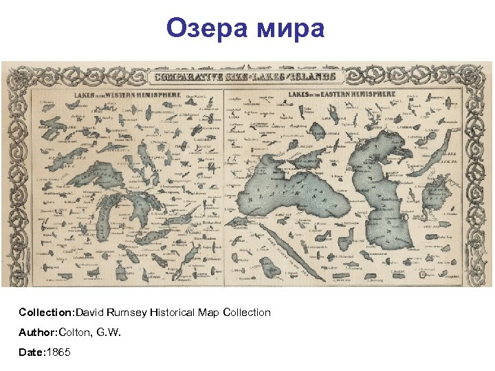 Озера мира Collection: David Rumsey Historical Map Collection Author: Colton, G. W. Date: 1865