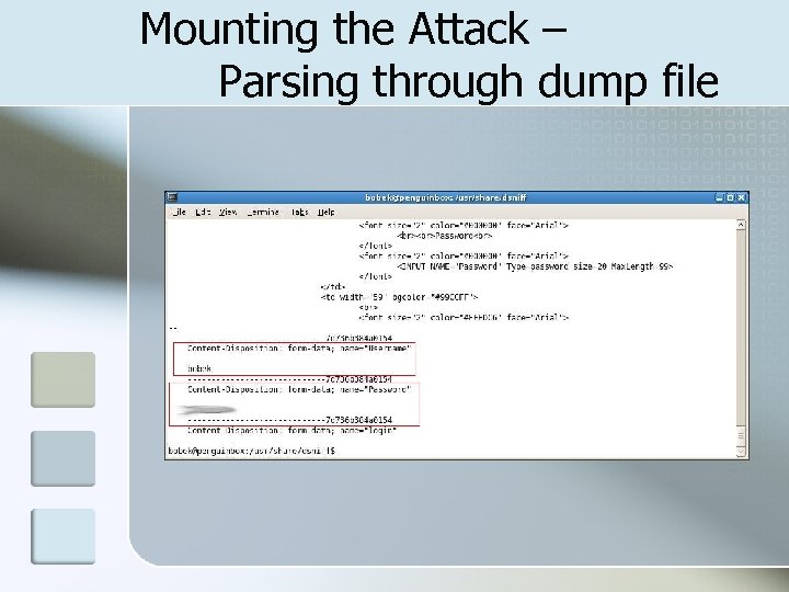 Mounting the Attack – Parsing through dump file 