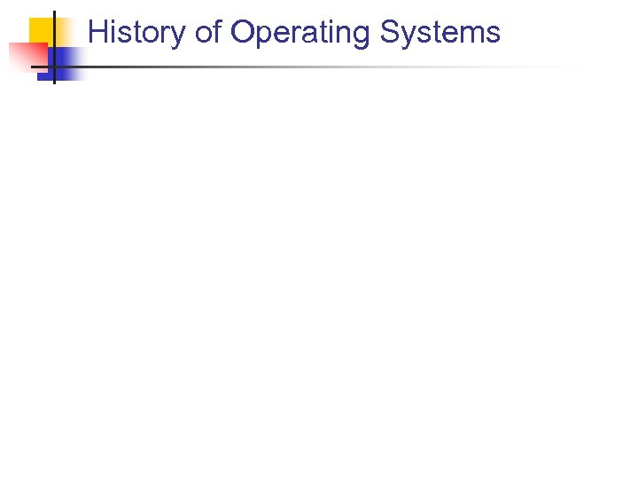 History of Operating Systems 
