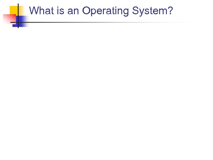 What is an Operating System? 